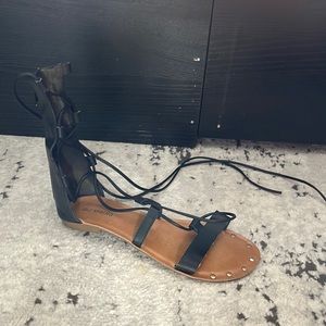Black gladiator sandals